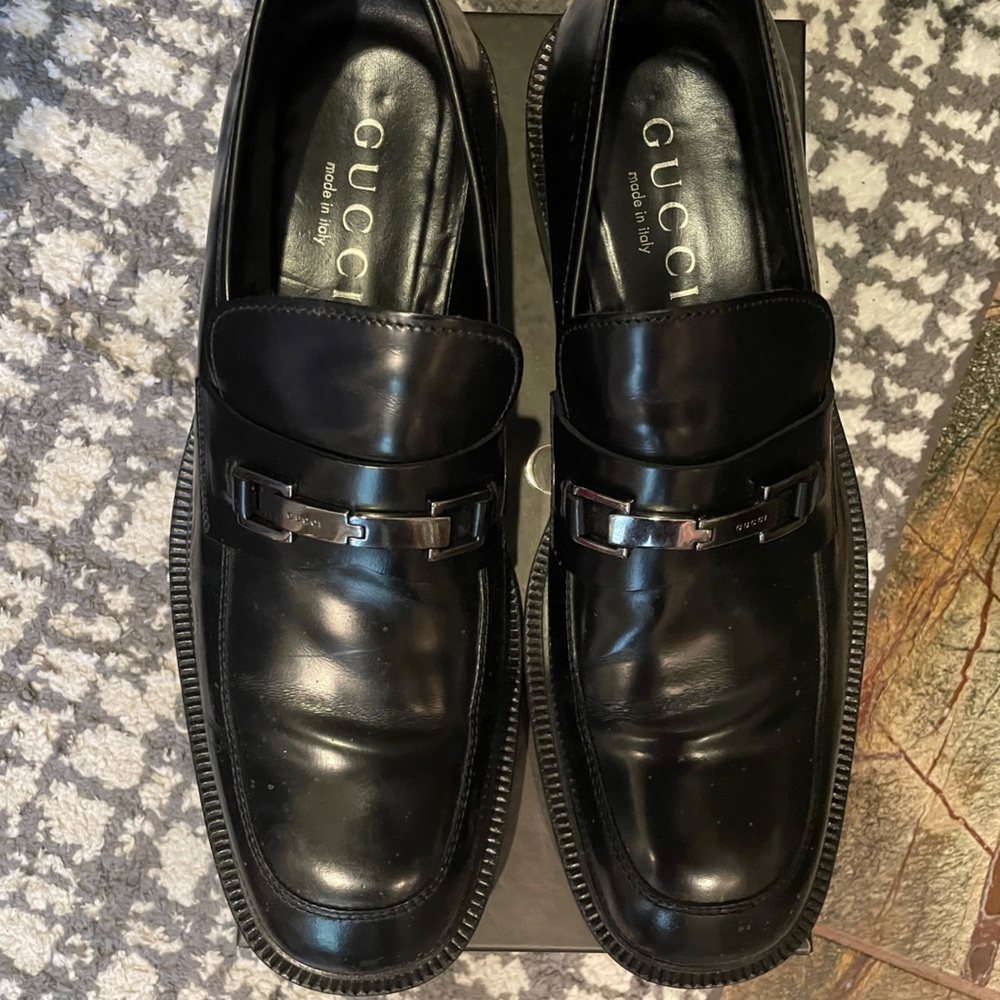 GUCCI Loafer Mocassino Pelle Black Leather sz 10